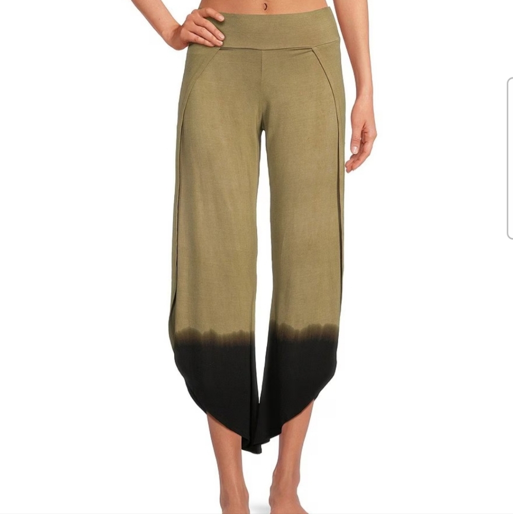 JALA Bhakti Ombre Knit Jersey Wide Leg Asymmetrical Hem Coordinating Pan…